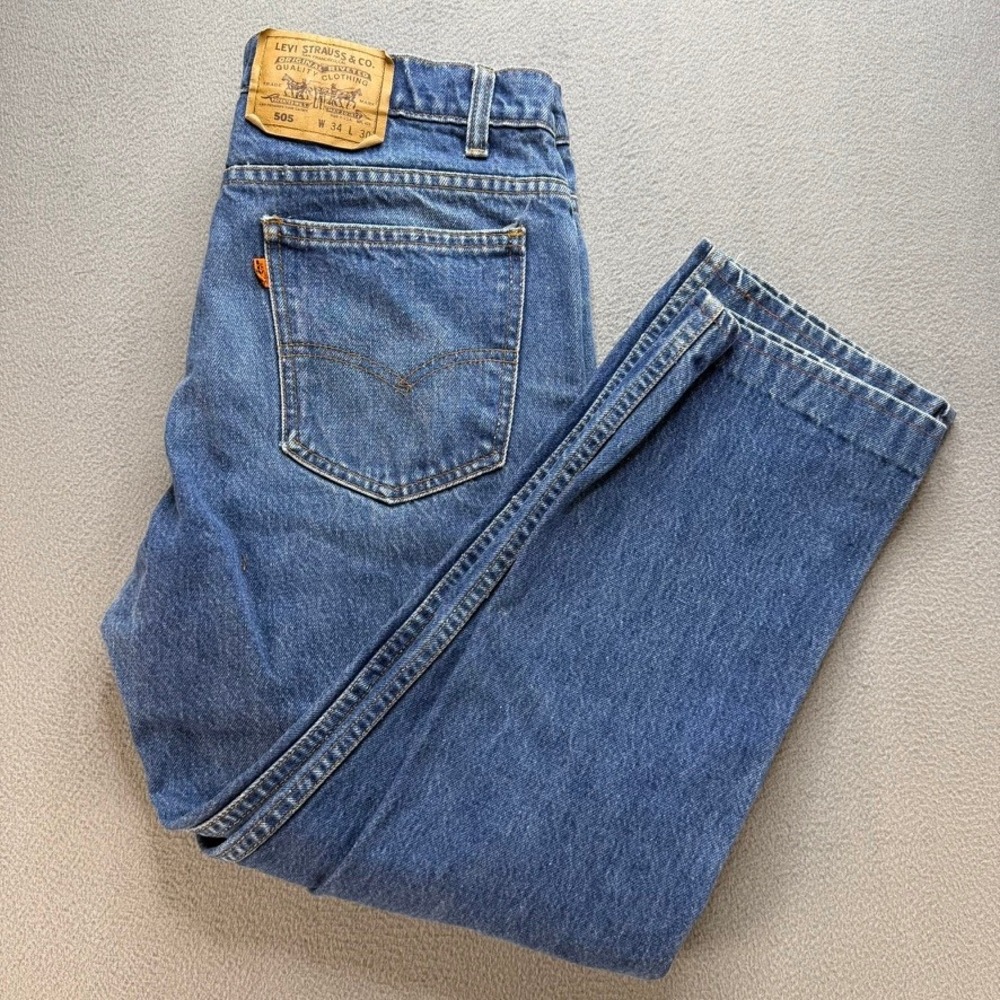Vintage Levi's 505 Orange Tab Jeans Regular Fit 34x30 (FIT 31x24) USA Made Denim
